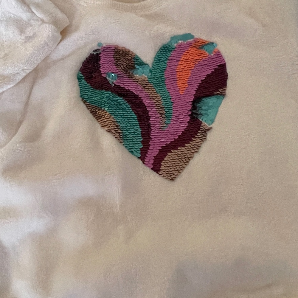Colorful Heart Patch White Top